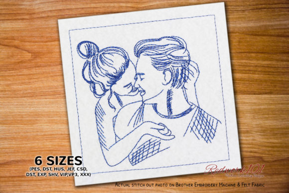 Review: Girl Kissing Boy Redwork Design for Holiday Crafts