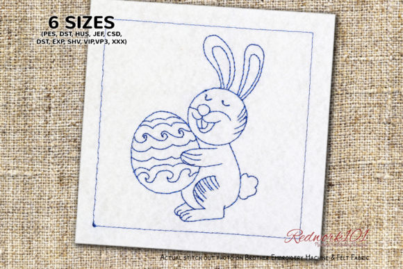 Reviewing Easter Bunny with Egg Redwork for Business