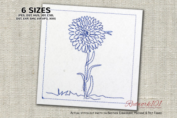 Reviewing the Beautiful Aster Flower Redwork Design