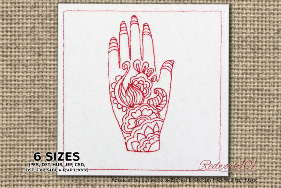 Reviewing the Floral Palm Henna Redwork Design