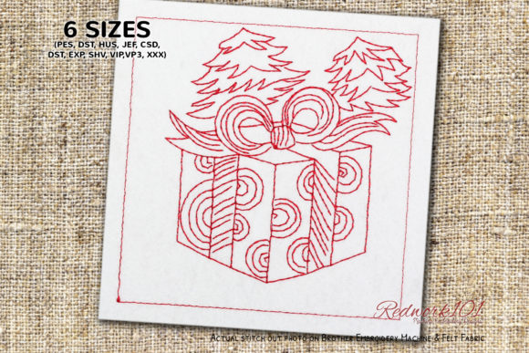 Reviewing the Present Gift Box with Christmas Tree Design